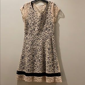 Cream and black dress